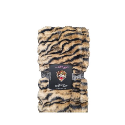 Tiger Print Faux Fur Throw Blanket