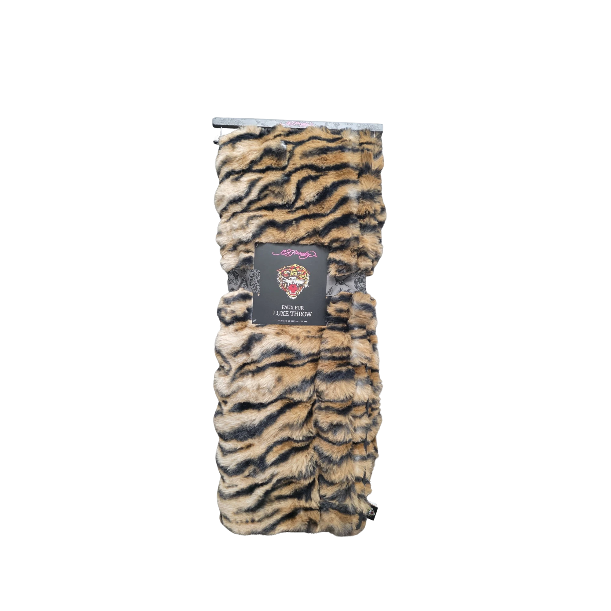 Tiger Print Faux Fur Throw Blanket - Image 2