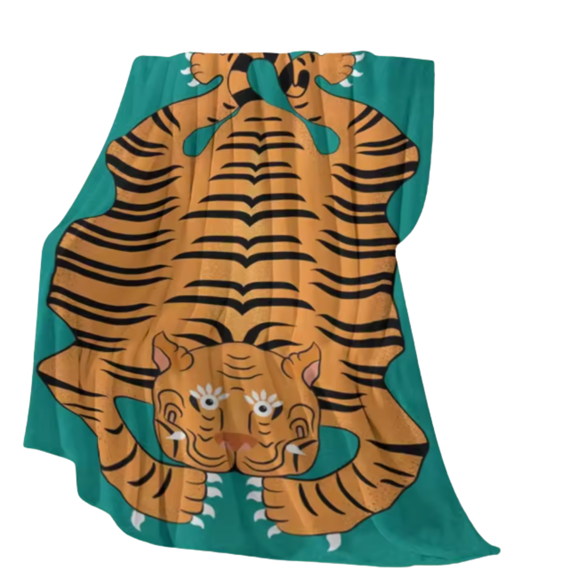 Little Tiger Pattern Flannel Throw Blanket - Image 4
