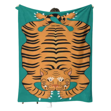 Little Tiger Pattern Flannel Throw Blanket