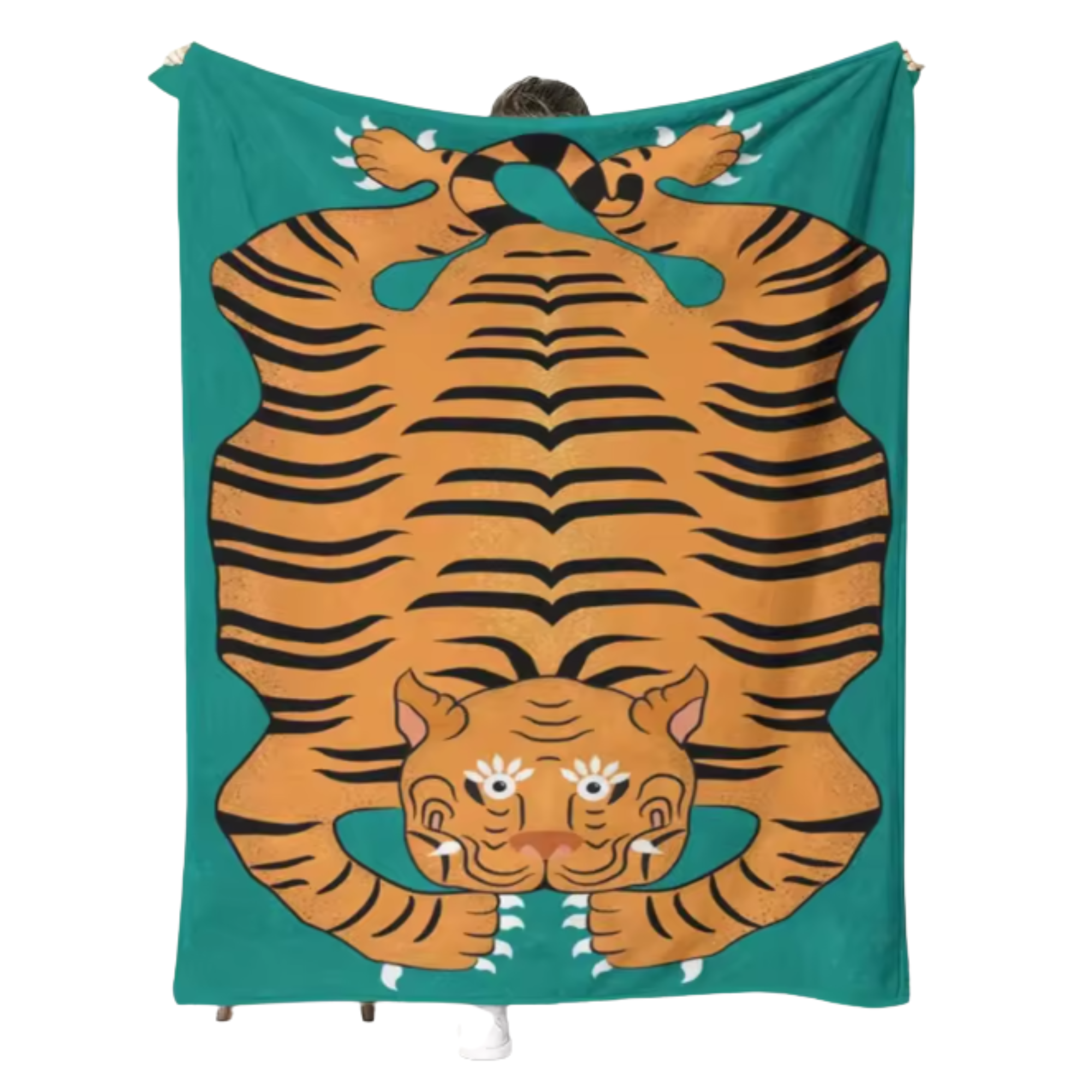 Little Tiger Pattern Flannel Throw Blanket