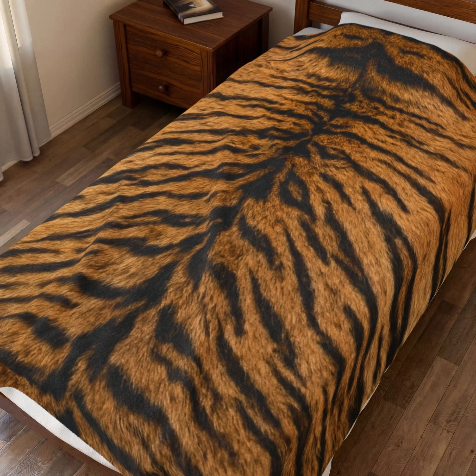 Tiger Stripe Plush Throw Blanket - Image 4