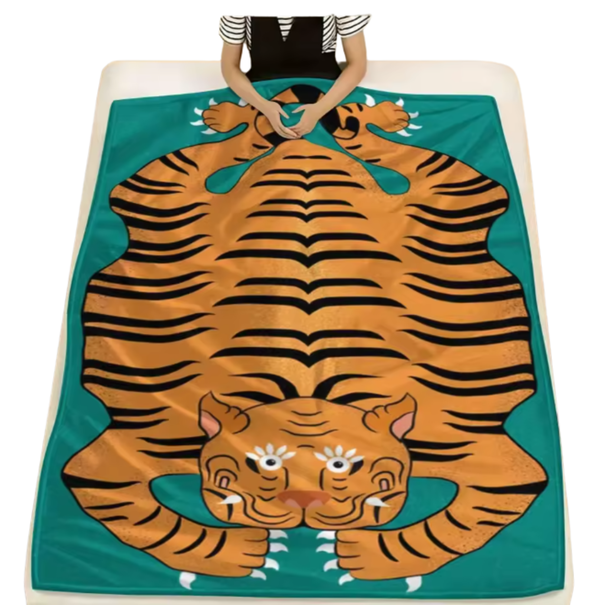 Little Tiger Pattern Flannel Throw Blanket - Image 3