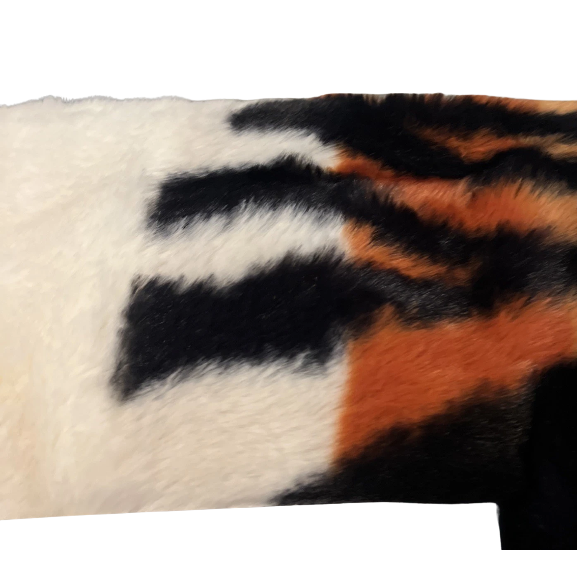 Tiger Print Ivory Faux Fur Throw Blanket - Image 6