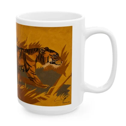 Yellow Tiger Ceramic Coffee Mug