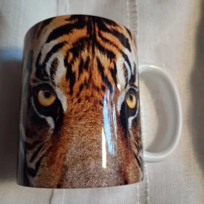 Neon Roaring Tiger Ceramic Coffee Mug